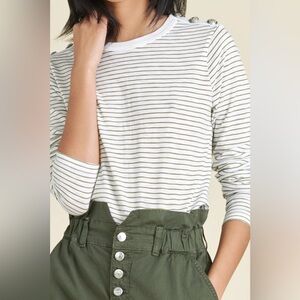 Veronica Beard White Striped Women's Top- NWT